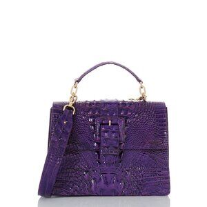 Brahmin- Hallie Leather Satchel- Royal Purple Melbourne